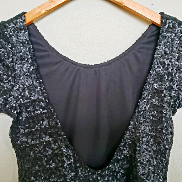 Backstage Matte Black Sequin Mini Dress Size XS - Picture 5 of 10